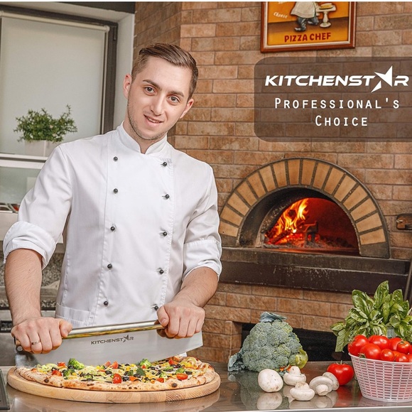 KitchenStar Stainless Steel Pizza Cutter Rocker - Picture 8 of 10